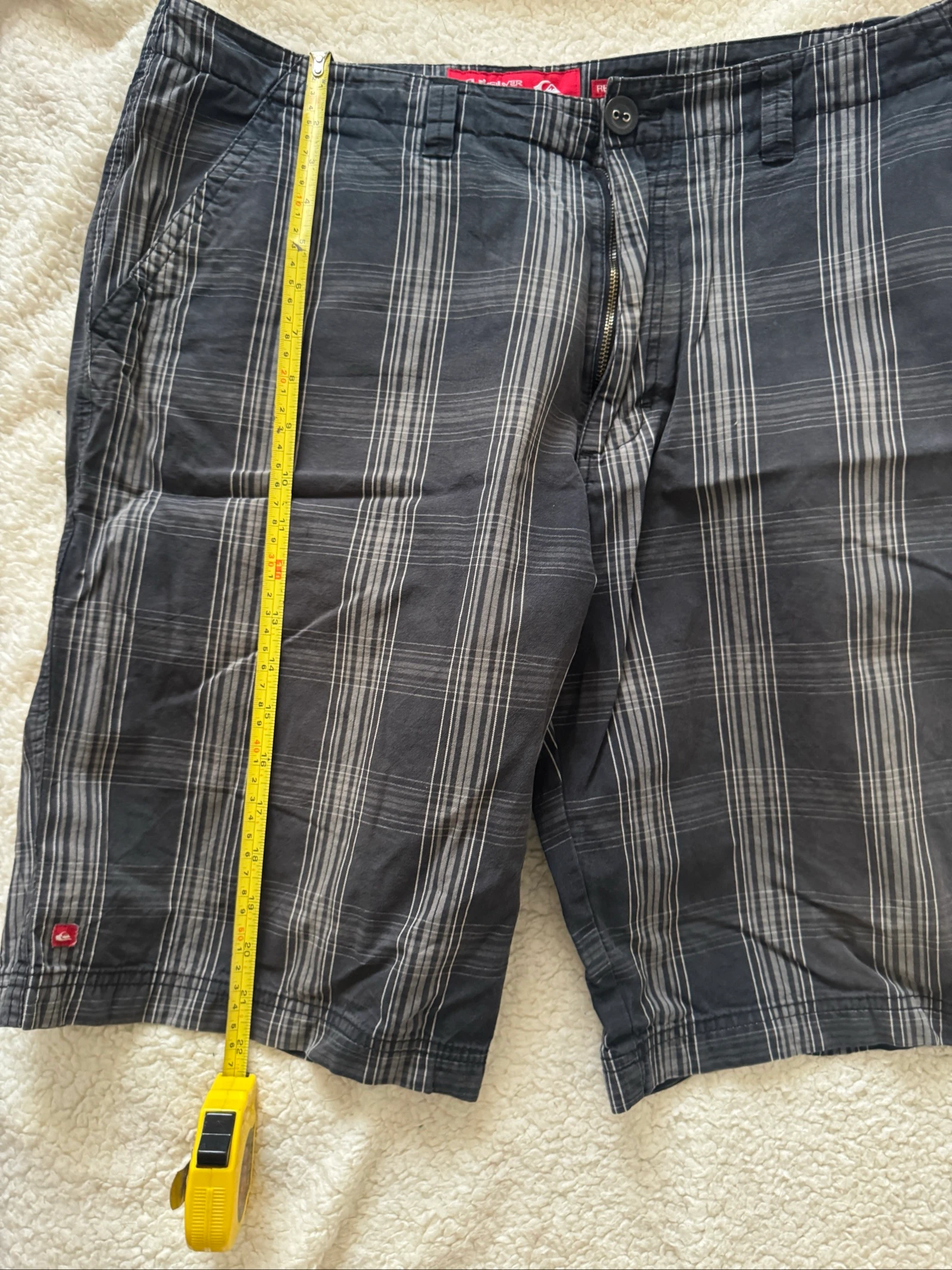 Shorts de Praia Xadrez Quicksilver Cinza Escuro Tamanho L Skate Surf Casual – photo 10